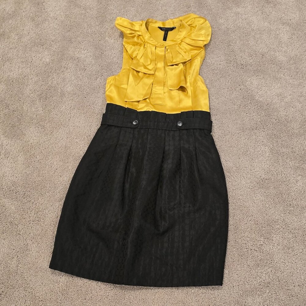 BCBG Max Azria | Sleeveless Career Dress | Yellow and Black | Size 4